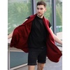 image:imageCOOFANDY Mens Sleeveless Cardigan Shawl Collar Lightweight Kimono VestWine Red