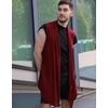 image:imageCOOFANDY Mens Sleeveless Cardigan Shawl Collar Lightweight Kimono VestWine Red