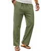 image:imageCOOFANDY Mens Linen Pants Casual Loose Fit Beach Summer Yoga Pant Lightweight Drawstring Linen TrousersArmy Green2