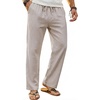 image:imageCOOFANDY Mens Linen Pants Casual Loose Fit Beach Summer Yoga Pant Lightweight Drawstring Linen TrousersLight Gray
