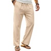 image:imageCOOFANDY Mens Linen Pants Casual Loose Fit Beach Summer Yoga Pant Lightweight Drawstring Linen TrousersMoon Gray