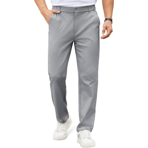 image:imageCOOFANDY Mens Casual Chino Pants Elastic Waist ClassicFit Dress SlacksLight Grey