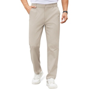 image:imageCOOFANDY Mens Casual Chino Pants Elastic Waist ClassicFit Dress SlacksLight Khaki