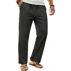 image:imageCOOFANDY Mens Linen Pants Casual Loose Fit Beach Summer Yoga Pant Lightweight Drawstring Linen TrousersBlack