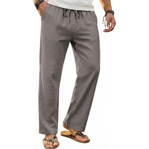 image:imageCOOFANDY Mens Linen Pants Casual Loose Fit Beach Summer Yoga Pant Lightweight Drawstring Linen TrousersGray