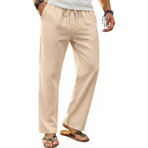 image:imageCOOFANDY Mens Linen Pants Casual Loose Fit Beach Summer Yoga Pant Lightweight Drawstring Linen TrousersMoon Gray