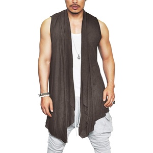 image:imageCOOFANDY Mens Sleeveless Cardigan Shawl Collar Lightweight Kimono VestCoffee