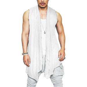 image:imageCOOFANDY Mens Sleeveless Cardigan Shawl Collar Lightweight Kimono VestWhite