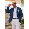image:imageCOOFANDY Mens Casual Blazer Lightweight Sport Coat Linen Blazer Suit JacketDark Blue
