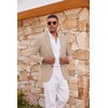 image:imageCOOFANDY Mens Casual Blazer Lightweight Sport Coat Linen Blazer Suit JacketKhaki