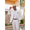 image:imageCOOFANDY Mens Casual Blazer Lightweight Sport Coat Linen Blazer Suit JacketWhite