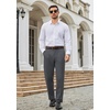 image:imageCOOFANDY Mens Classic Fit Dress Pants Expandable Waist Suit Pant Pleated Front SlacksDark Grey
