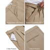image:imageCOOFANDY Mens Classic Fit Dress Pants Expandable Waist Suit Pant Pleated Front SlacksKhaki