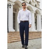 image:imageCOOFANDY Mens Classic Fit Dress Pants Expandable Waist Suit Pant Pleated Front SlacksNavy Blue