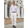 image:imageCOOFANDY Mens Classic Fit Dress Pants Expandable Waist Suit Pant Pleated Front SlacksWhite