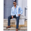 image:imageCOOFANDY Mens Classic Fit Dress Pants Flat Front Straight Suit PantBlue