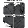 image:imageCOOFANDY Mens Classic Fit Dress Pants Flat Front Straight Suit PantDark Gery
