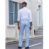 image:imageCOOFANDY Mens Classic Fit Dress Pants Flat Front Straight Suit PantLight Blue