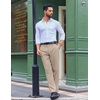 image:imageCOOFANDY Mens Classic Fit Dress Pants Flat Front Straight Suit PantLight Khaki