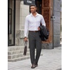 image:imageCOOFANDY Mens Dress Pants Classic Fit Flat Front Expandable Waist Suit PantDark Grey