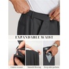 image:imageCOOFANDY Mens Dress Pants Classic Fit Flat Front Expandable Waist Suit PantDark Grey