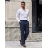 image:imageCOOFANDY Mens Dress Pants Classic Fit Flat Front Expandable Waist Suit PantNavy Blue