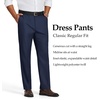 image:imageCOOFANDY Mens Dress Pants Classic Fit Flat Front Expandable Waist Suit PantNavy Blue