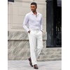 image:imageCOOFANDY Mens Dress Pants Classic Fit Flat Front Expandable Waist Suit PantWhite