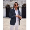 image:imageCOOFANDY Mens Sport Coats Casual Knit Blazer Two Button Suit Jacket02navy Blue