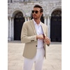 image:imageCOOFANDY Mens Sport Coats Casual Knit Blazer Two Button Suit Jacket03light Khaki