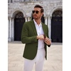 image:imageCOOFANDY Mens Sport Coats Casual Knit Blazer Two Button Suit JacketDark Green