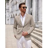 image:imageCOOFANDY Mens Sport Coats Casual Knit Blazer Two Button Suit JacketKhaki Grey