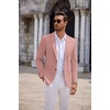 image:imageCOOFANDY Mens Sport Coats Casual Knit Blazer Two Button Suit JacketPink