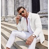image:imageCOOFANDY Mens Sport Coats Casual Knit Blazer Two Button Suit JacketWhite