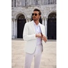 image:imageCOOFANDY Mens Sport Coats Casual Knit Blazer Two Button Suit JacketWhite