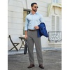 image:imageCOOFANDY Mens Stretch Dress Pants Slim fit Expandable Waist Suit PantsDark Grey