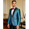 image:imageCOOFANDY Mens Tuxedo Jacket Slim Fit Shawl Lapel Blazer Suit JacketShiny Blue