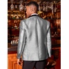 image:imageCOOFANDY Mens Tuxedo Jacket Slim Fit Shawl Lapel Blazer Suit JacketShiny Silver