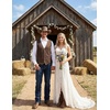 image:imageCOOFANDY Mens Western Vest Suede Cowboy Vest Casual Slim Fit WaistcoatCoffee With Pattern