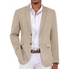 image:imageCOOFANDY Mens Casual Blazer Lightweight Sport Coat Linen Blazer Suit JacketKhaki