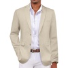 image:imageCOOFANDY Mens Casual Blazer Lightweight Sport Coat Linen Blazer Suit JacketLight Khaki