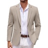 image:imageCOOFANDY Mens Sport Coats Casual Knit Blazer Two Button Suit JacketKhaki Grey