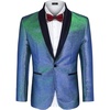 image:imageCOOFANDY Mens Tuxedo Jacket Slim Fit Shawl Lapel Blazer Suit JacketShiny Blue