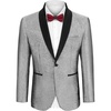 image:imageCOOFANDY Mens Tuxedo Jacket Slim Fit Shawl Lapel Blazer Suit JacketShiny Silver