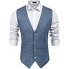 image:imageCOOFANDY Mens Western Vest Suede Cowboy Vest Casual Slim Fit WaistcoatNavy Blue
