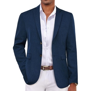 image:imageCOOFANDY Mens Casual Blazer Lightweight Sport Coat Linen Blazer Suit JacketDark Blue