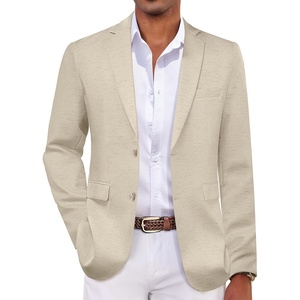 image:imageCOOFANDY Mens Casual Blazer Lightweight Sport Coat Linen Blazer Suit JacketLight Khaki