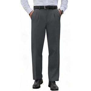 image:imageCOOFANDY Mens Classic Fit Dress Pants Expandable Waist Suit Pant Pleated Front SlacksDark Grey