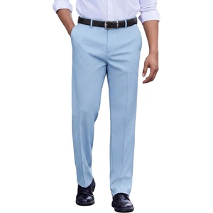 image:imageCOOFANDY Mens Classic Fit Dress Pants Flat Front Straight Suit PantLight Blue