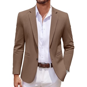 image:imageCOOFANDY Mens Sport Coats Casual Knit Blazer Two Button Suit JacketCoffee